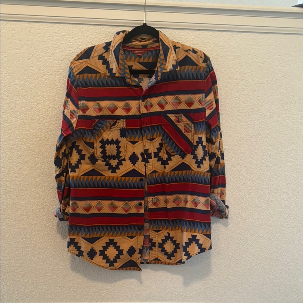 Arizona Jean Geometric Button-Up Shirt